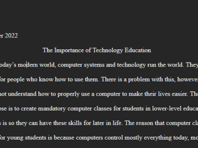 The Importance of Technology Education